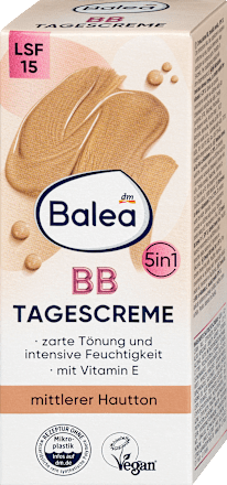 Balea BB Cream medium huidskleur SPF 15, 50 ml
