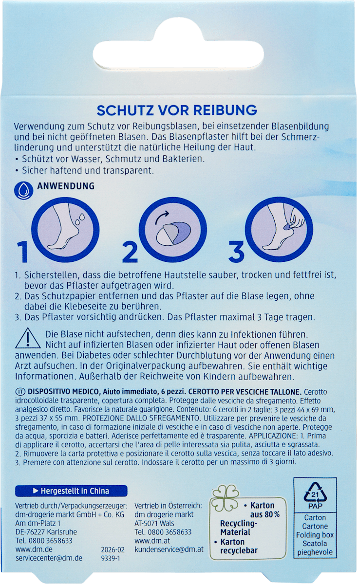 Balea Blasenpflaster Ferse, 6 St