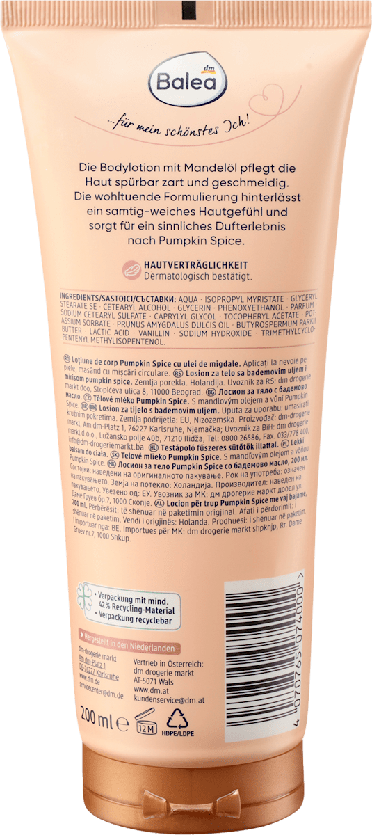 Balea Bodylotion Pumpkin Spice, 200 ml