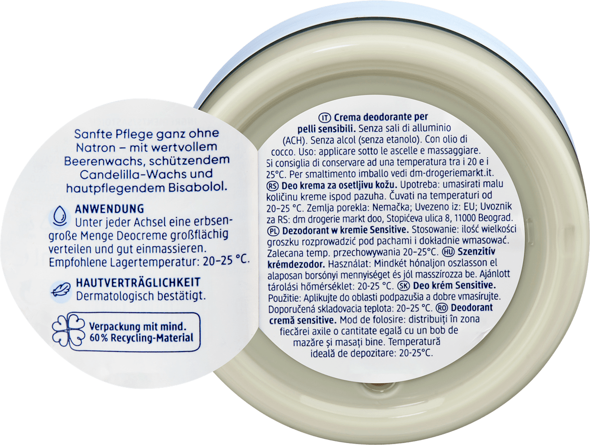 Crème déodorante Balea Sensitive, 50 ml