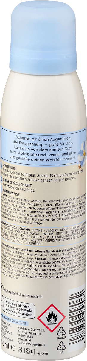 Balea Deospray pure softness, 150 ml