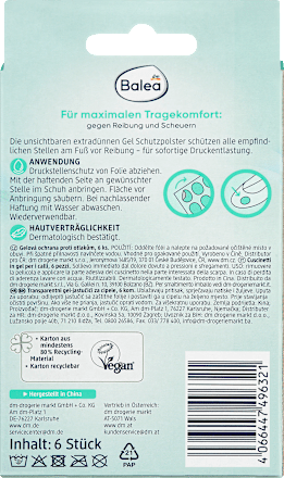 Druckstellenschutz Fuß Gelpads, 6 St