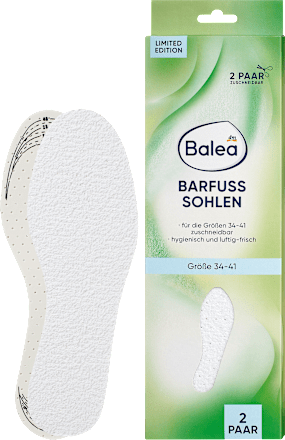 Einlegesohlen Barfuß weiß, Gr. 34-41 (2 Paar), 4 St