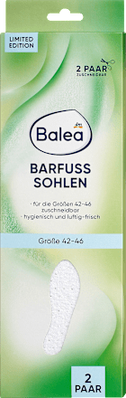 Einlegesohlen Barfuß weiß, Gr. 42-46 (2 Paar), 4 St