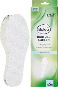 Einlegesohlen Barfuß weiß, Gr. 42-46 (2 Paar), 4 St