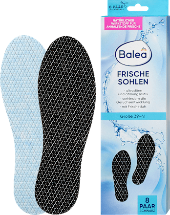 Einlegesohlen Frischesohlen schwarz, Gr. 39-41 (8 Paar), 16 St