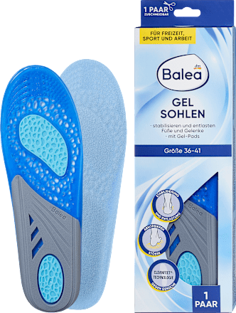 Einlegesohlen Gel Sohlen, Gr. 36-41 (1 Paar), 2 St