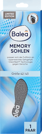 Memory Foam inlegzolen, maat 42/43 (1 paar), 2 stuks