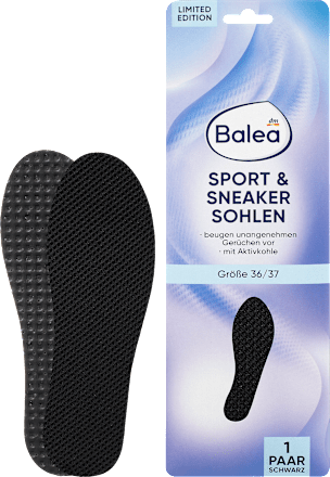 Einlegesohlen Sport & Sneaker schwarz, Gr. 36/37 (1 Paar), 2 St