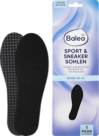 Einlegesohlen Sport & Sneaker schwarz, Gr. 40/41 (1 Paar), 2 St
