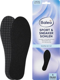 Sport &amp; Sneaker inlegzolen zwart, maat 42/43 (1 paar), 2 stuks