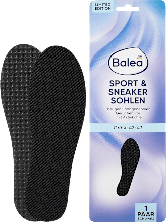 Sport &amp; Sneaker inlegzolen zwart, maat 42/43 (1 paar), 2 stuks
