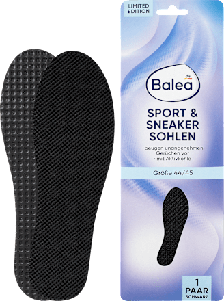 Einlegesohlen Sport & Sneaker schwarz, Gr. 44/45 (1 Paar), 2 St