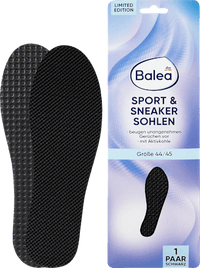 Einlegesohlen Sport & Sneaker schwarz, Gr. 44/45 (1 Paar), 2 St