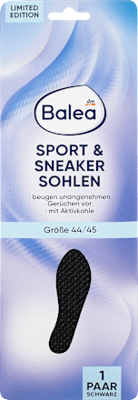 Einlegesohlen Sport & Sneaker schwarz, Gr. 44/45 (1 Paar), 2 St