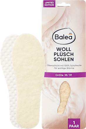Wol pluche inlegzolen maat 38/39 (1 paar), 2 stuks