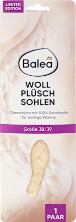 Wol pluche inlegzolen maat 38/39 (1 paar), 2 stuks