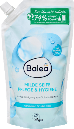 Balea Flüssigseife, milde Seife Pflege & Hygiene, antibakteriell, Nachfüllpack, 500 ml