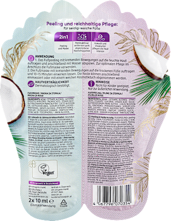 Fußpeeling & Fußmaske Set (2x10 ml), 20 ml
