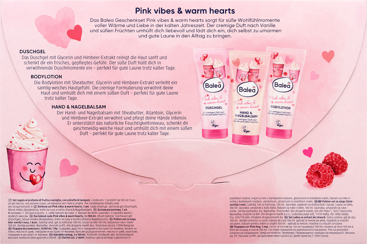 Balea Geschenkset Pink Vibes & Warm Hearts 3tlg, 1 St