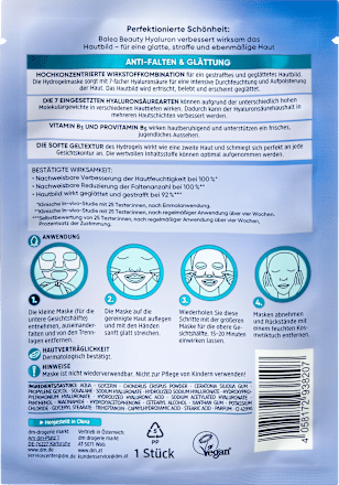 Gezichtsmasker Hydrogel Beauty Hyaluron, 1 st