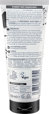 Gesichtsmaske Peel-Off mit Aktivkohle, 100 ml Balea