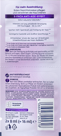 Gesichtsmaske Retinol (2x8 ml), 16 ml Balea