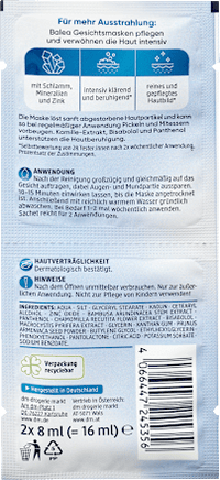 Gesichtsmaske Totes Meer (2x8 ml), 16 ml Balea