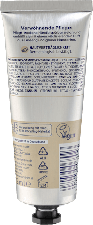 Handcreme Ginseng & Green Mandarin, 75 ml