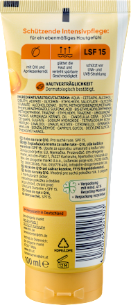 Handcreme Q10 mit Aprikosenöl und LSF15, 100 ml