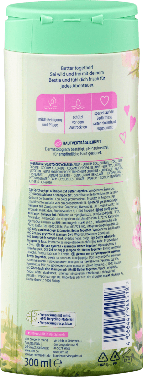 Balea Kinder Duschgel & Shampoo 2in1 Better Together, 300 ml