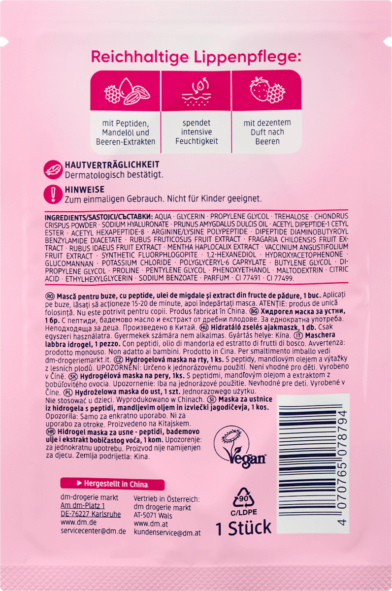 Balea Lippenmaske Hydrogel Frozen Berries, 1 St