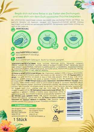 Lippenmaske Hydrogel grün, Jungle Whisper, 1 St