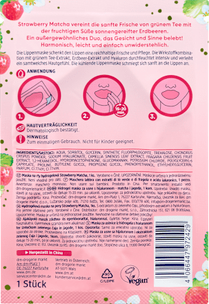 Lippenmaske Hydrogel Strawberry Matcha, 1 St