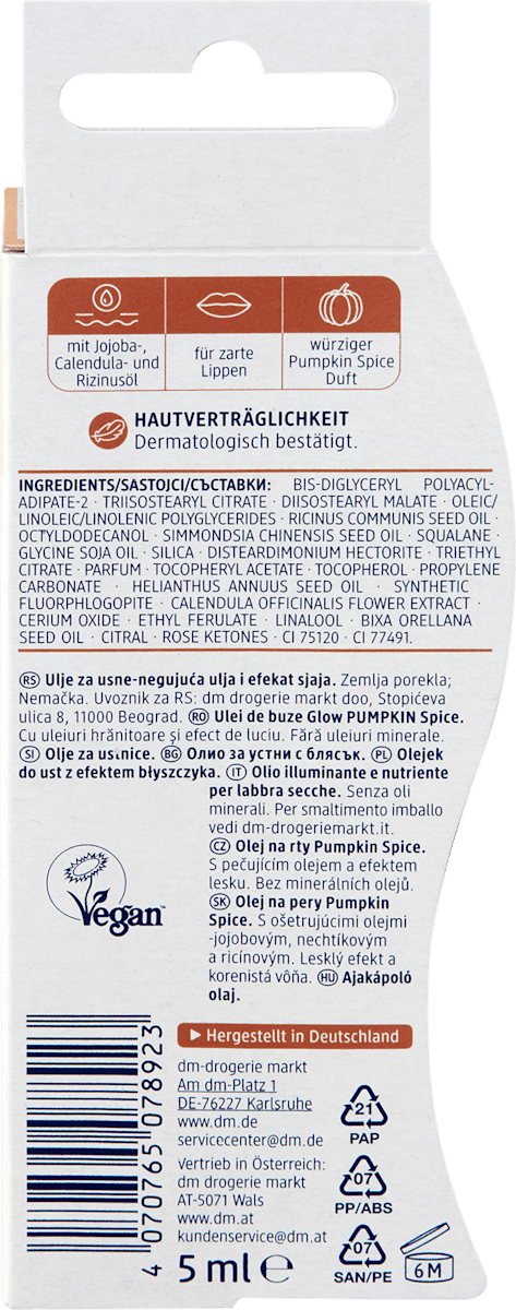 Balea Lippenöl Glow Pumpkin Spice, 5 ml