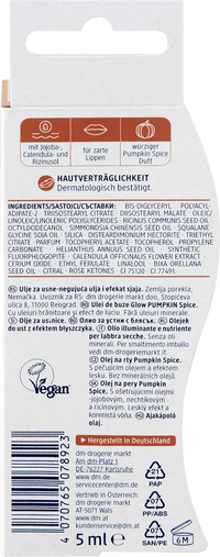 Balea Lippenöl Glow Pumpkin Spice, 5 ml