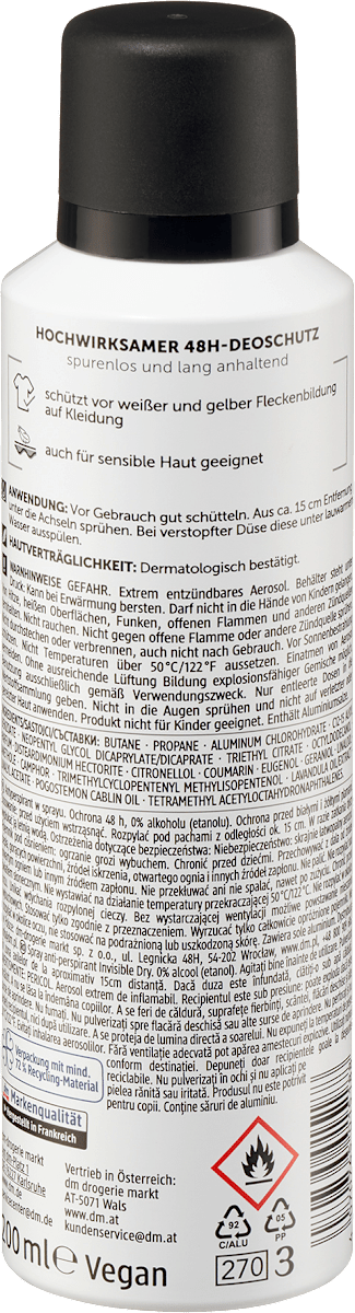 Balea MEN Antitranspirant Deospray Invisible Dry, 200 ml