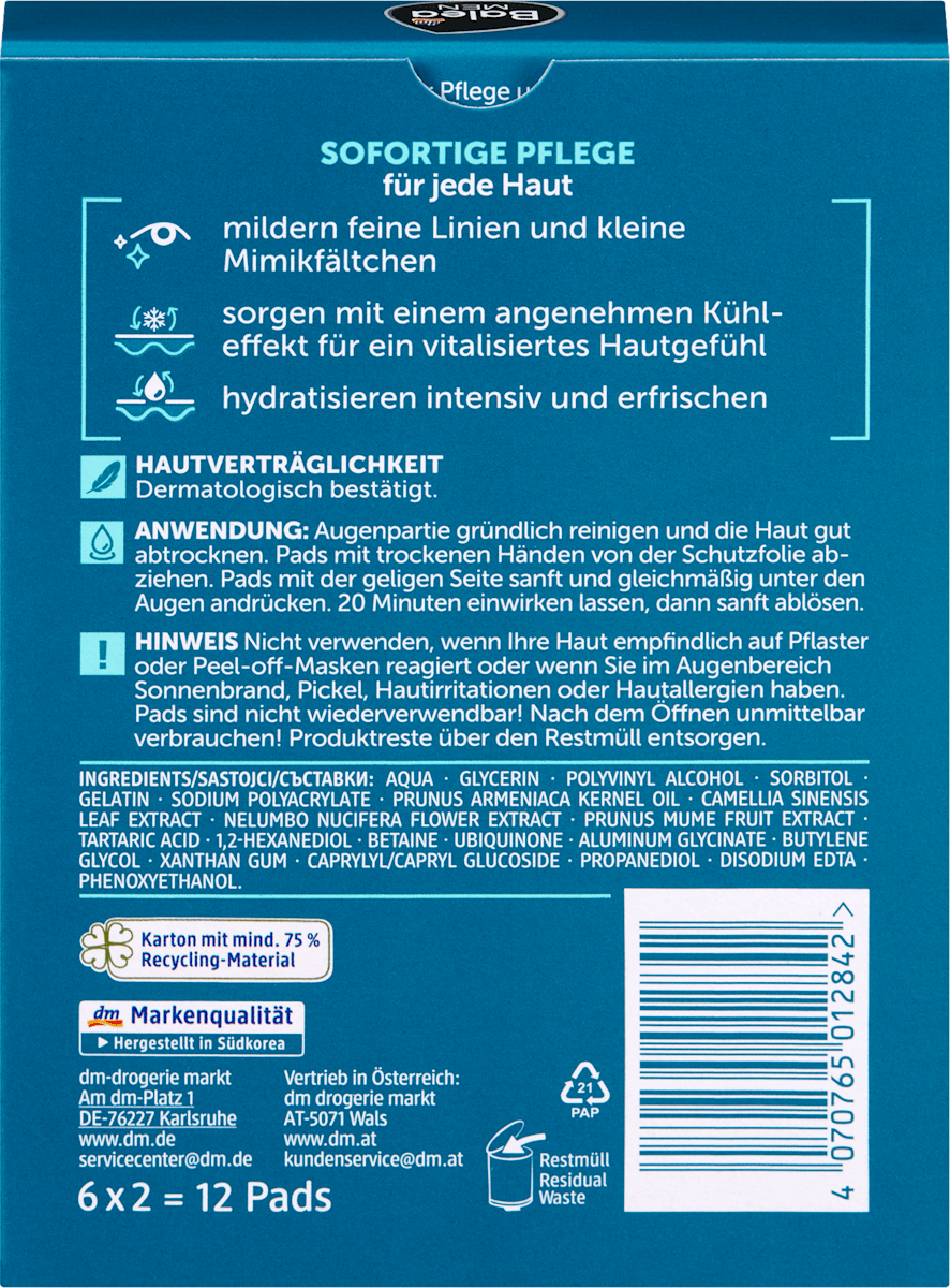 Augenpads Hydro (6 Paar), 12 St