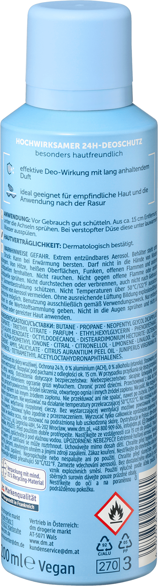 Balea MEN Déodorant en spray Sensitive, 200 ml