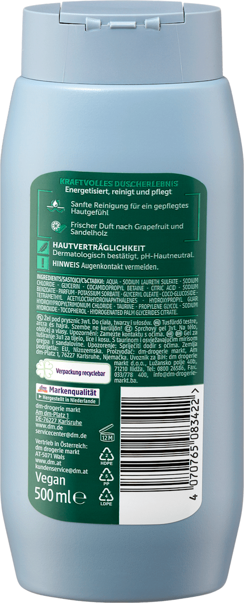 Balea MEN Duschgel Power 3in1, 500 ml