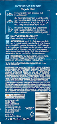 Gesichtsmaske Creme-Gel Hydro (2x8 ml), 16 ml