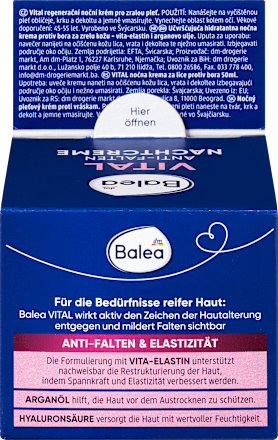 Nachtcreme Anti Falten Vital regenerierend, 50 ml