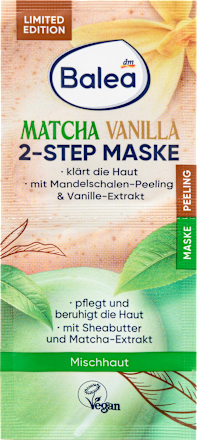 Balea Peeling & Maske  2-Step Matcha Vanilla (2x 8 ml), 16 ml