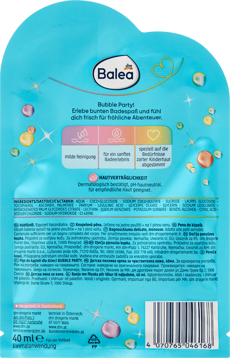 Balea Schaumbad Bubble Party, 40 ml