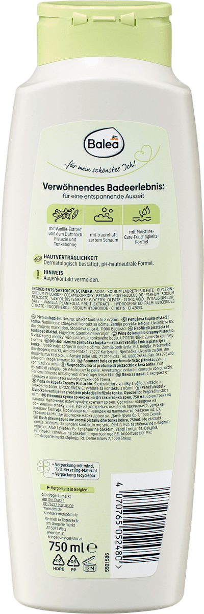 Balea Schaumbad Creamy Pistachio, 750 ml