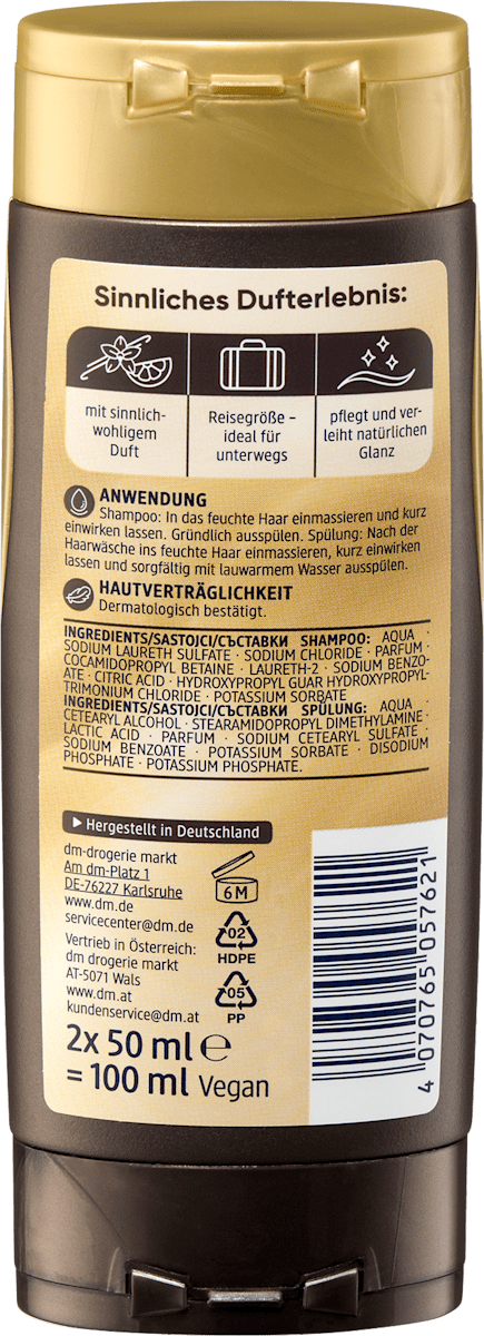 Balea Shampoo & Conditioner Golden Glow (2x50 ml), 100 ml