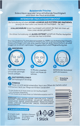 Aqua sheetmasker, 1 stuk