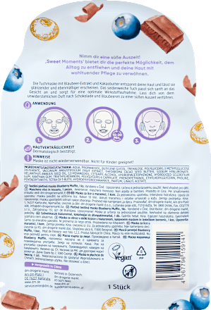 Stoffen masker Blueberry Muffin, 1 st
