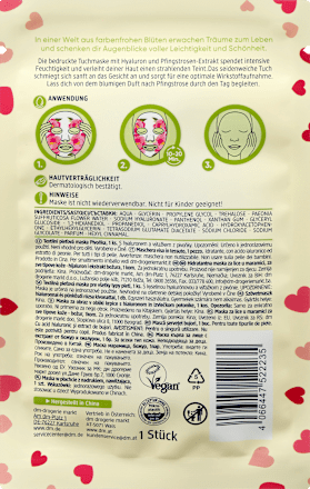 Pioenroos sheetmasker, 1 stuk