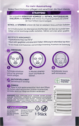 Retinol sheetmasker, 1 stuk